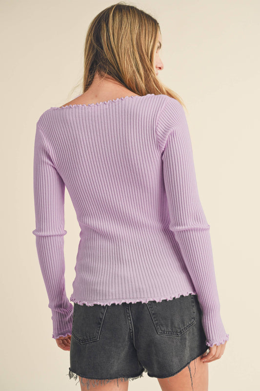 Adalie Knit Sweater: Lavender