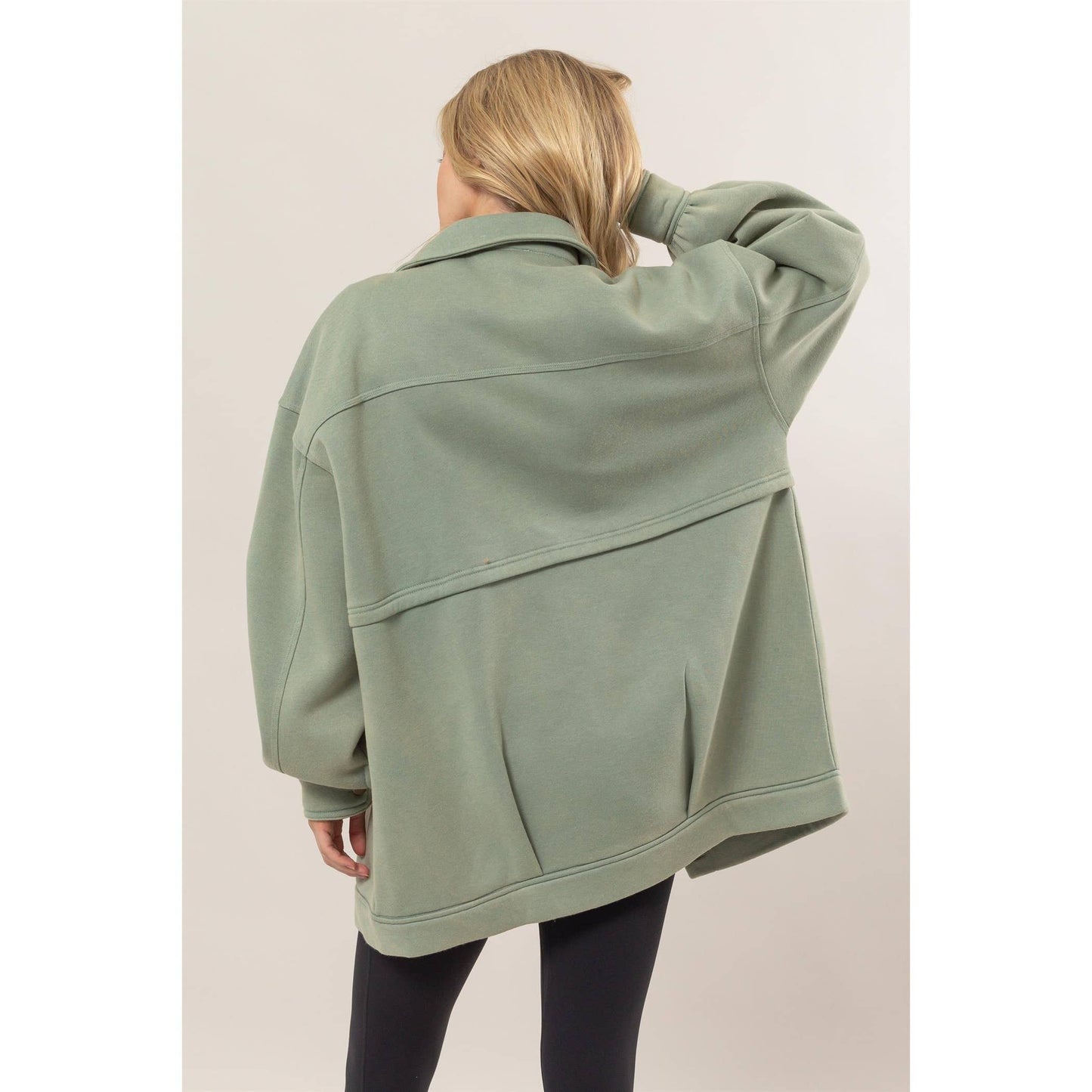 SALE | Washed Fleece French Terry Jacket: MINT