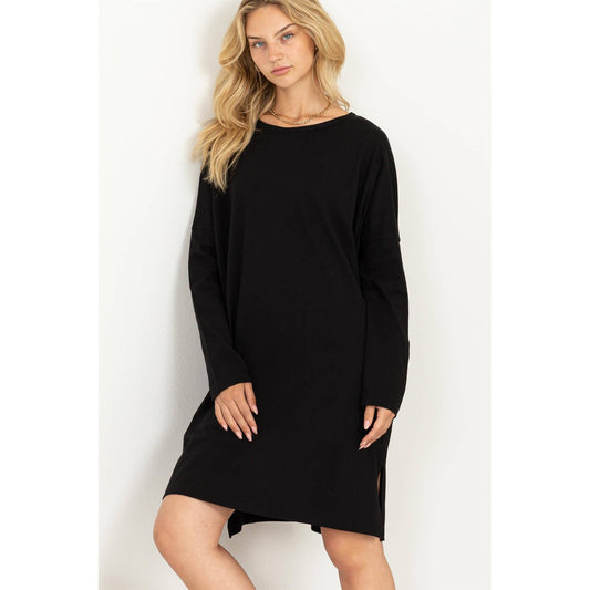 Side Slit Oversized Midi Dress