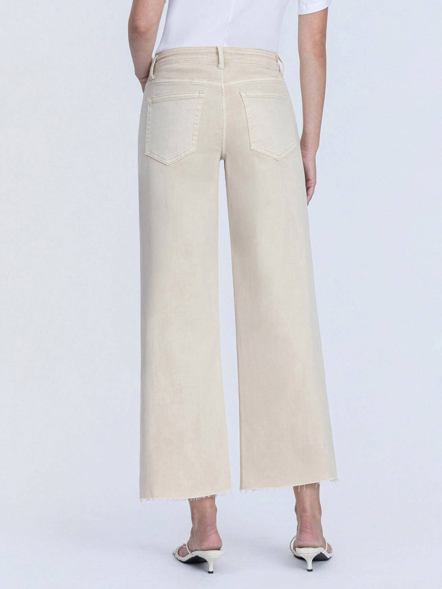 HIGH RISE CROP WIDE LEG JEANS | WHITE SWAN