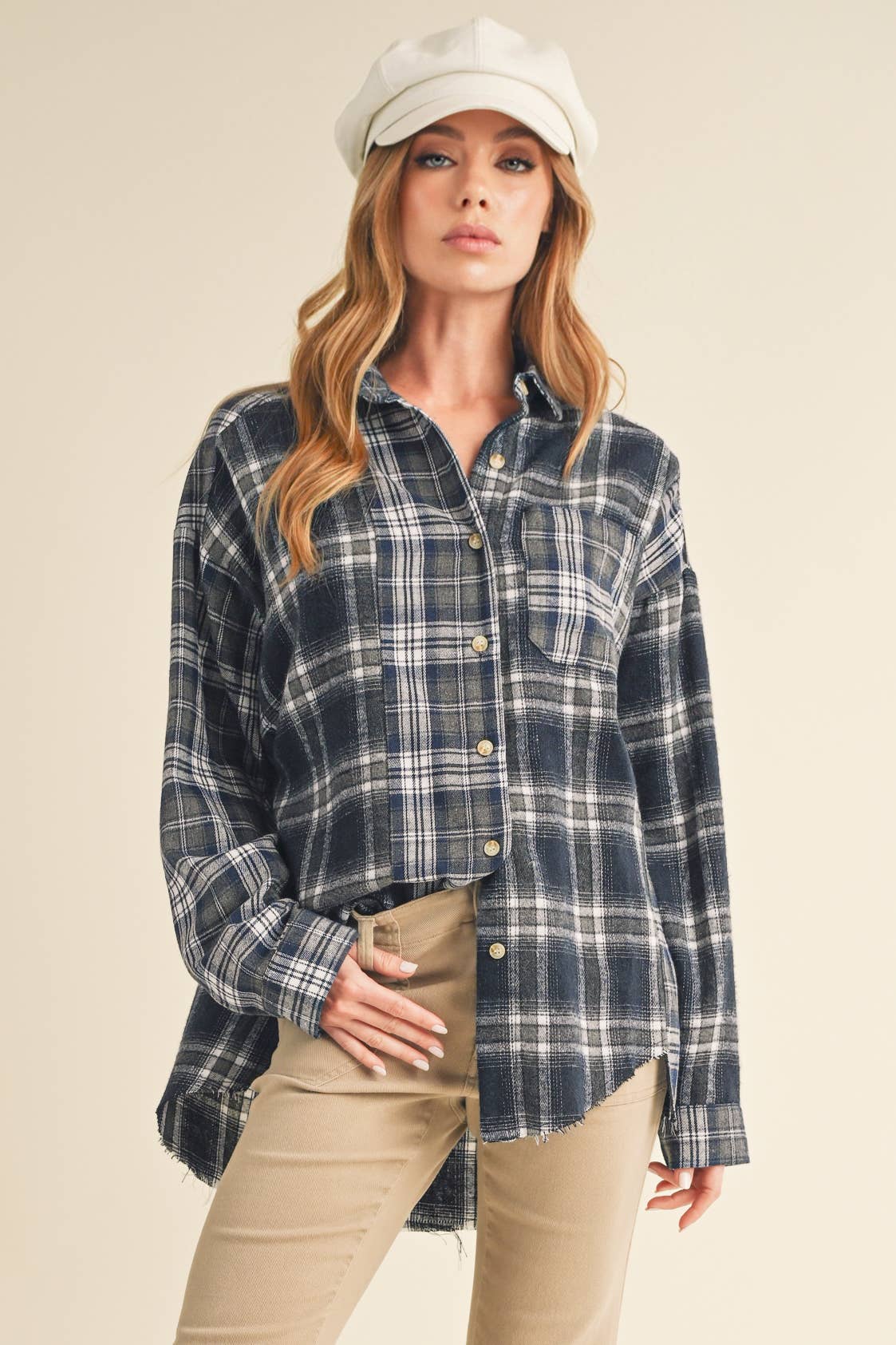 Noelle Flannel Shirt: Navy