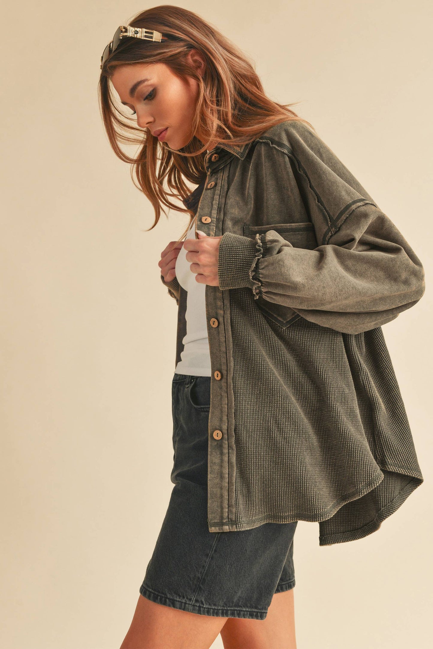 Judie Jacket: Vanilla Charcoal