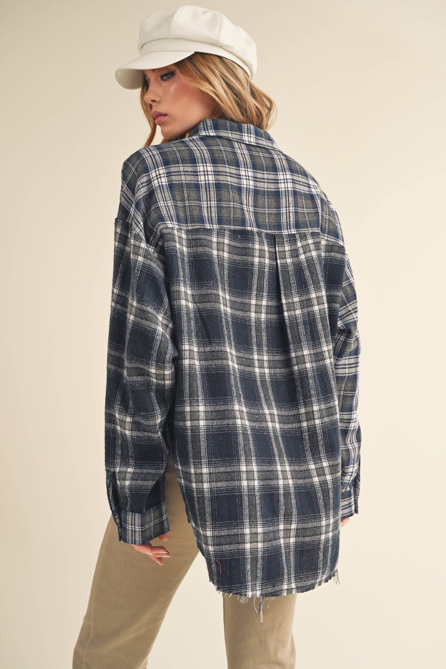 Noelle Flannel Shirt: Navy