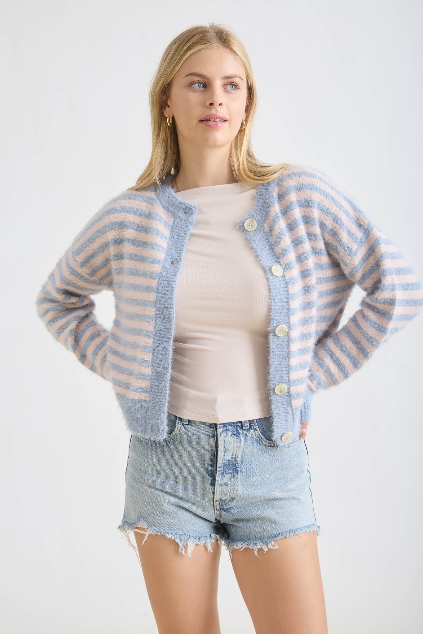 BAILEY CARDIGAN: BLUE