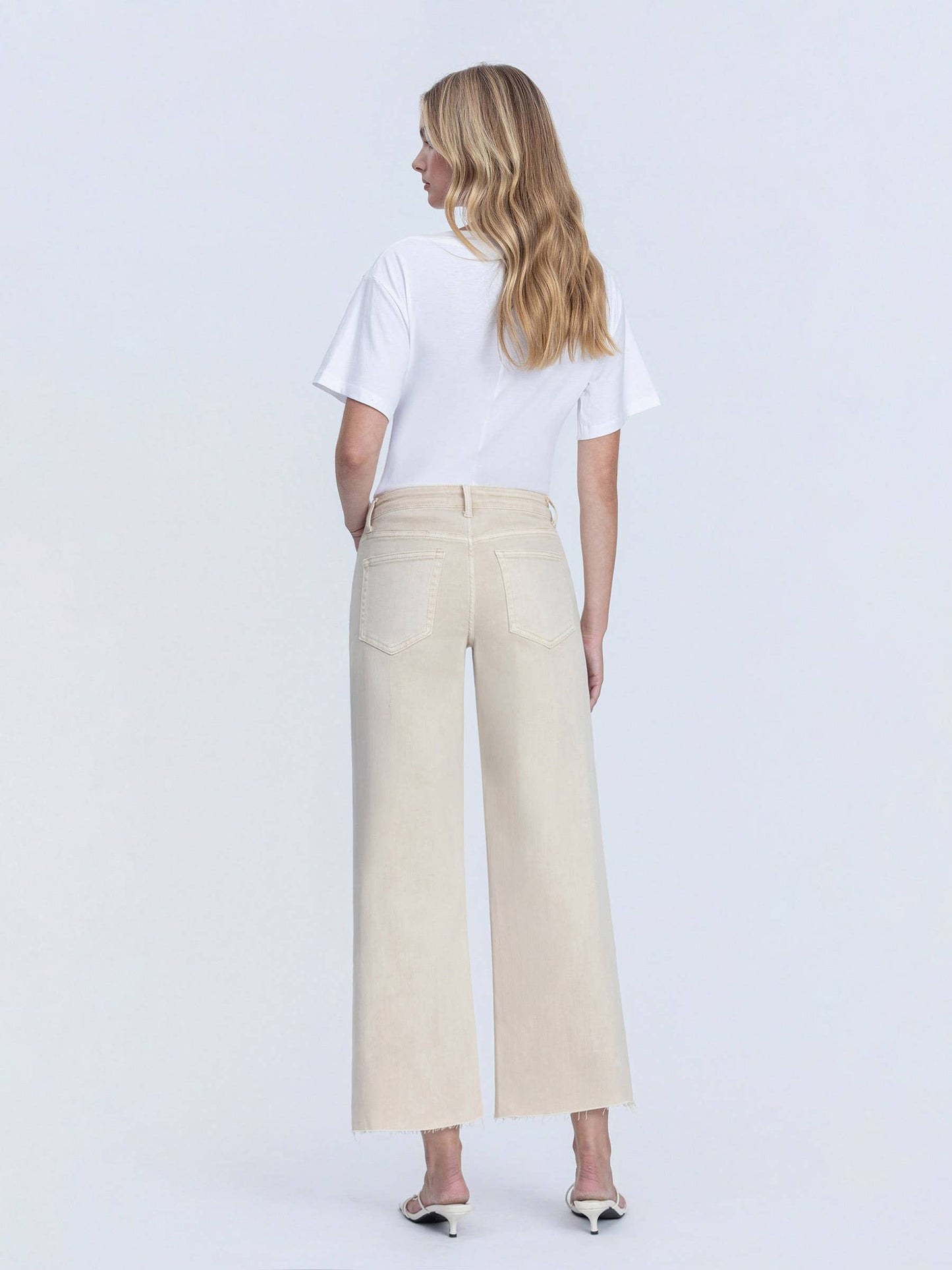 HIGH RISE CROP WIDE LEG JEANS | WHITE SWAN