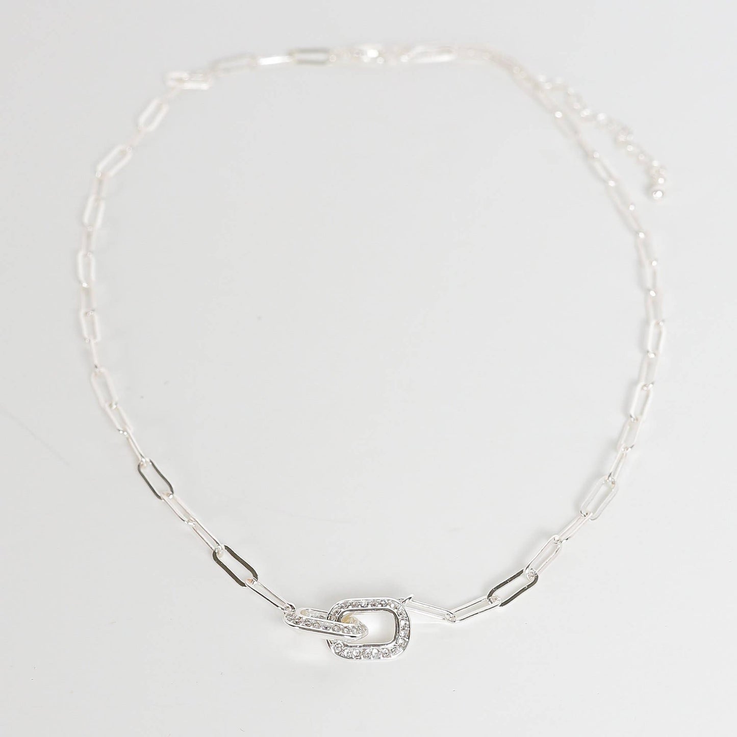 Peyton Oval Link Pendant Necklace | Silver