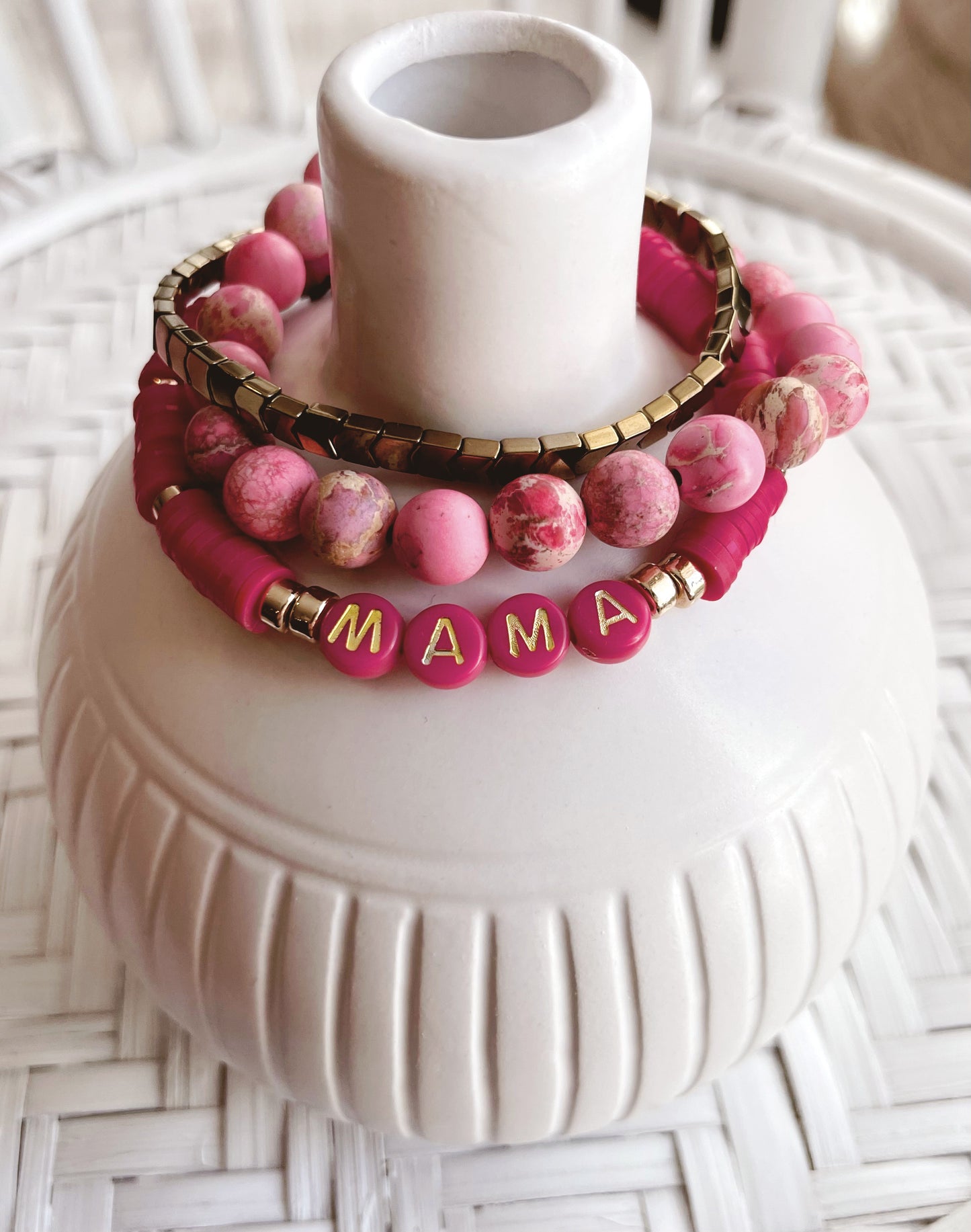 Hot Pink Bracelet Stack | Mama